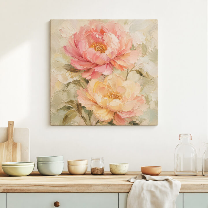 Canvas print Garden Flowers in Pastel