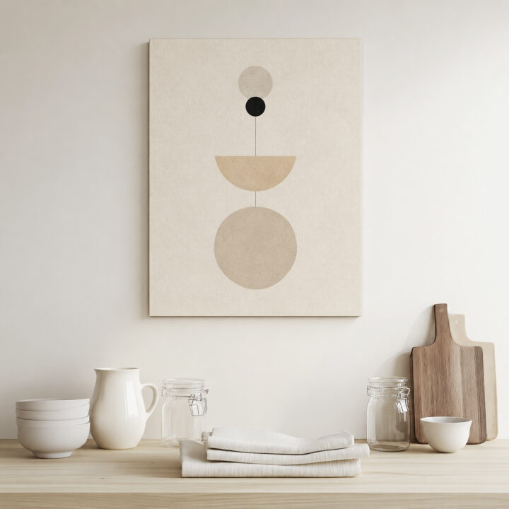 Canvas print Circles and Semicircle in Neutrals