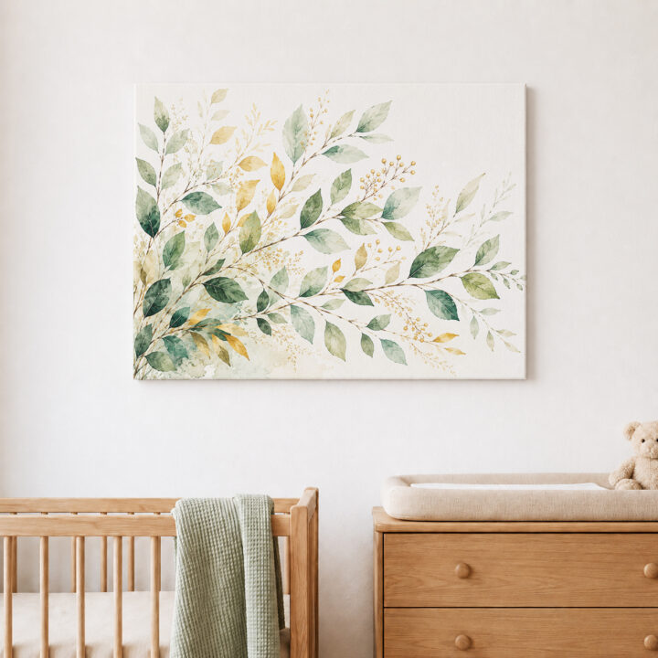 Canvas print Eucalyptus in Sage and Gold