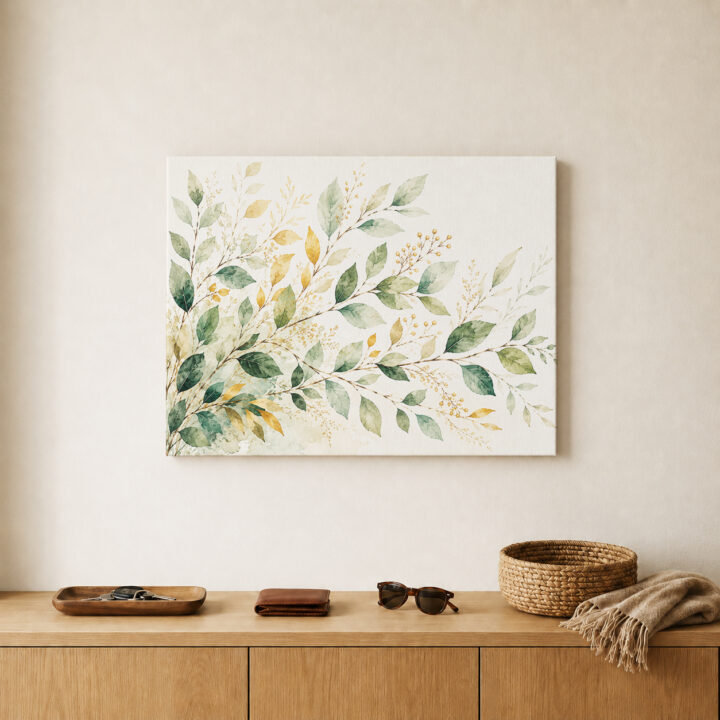 Canvas print Eucalyptus in Sage and Gold