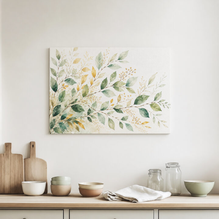 Canvas print Eucalyptus in Sage and Gold