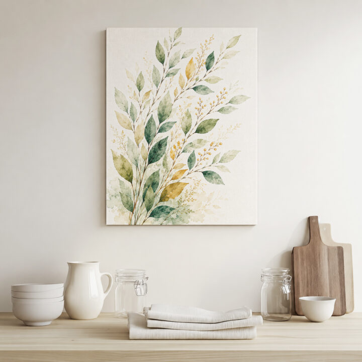 Canvas print Leafy Branches and Golden Berries
