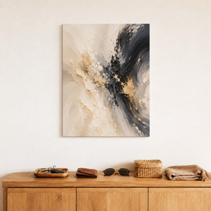 Canvas print Abstract Swirl in Black and Gold