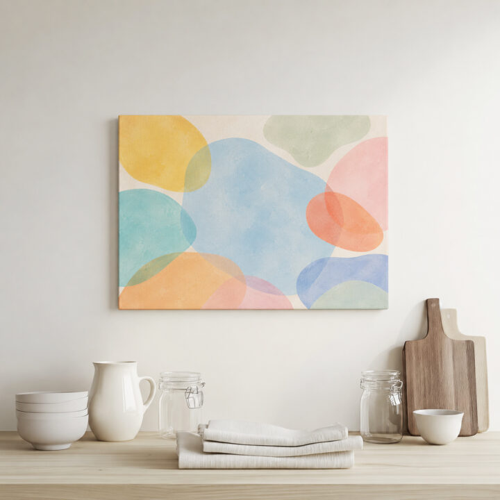 Canvas print Floating Shapes in Pastel