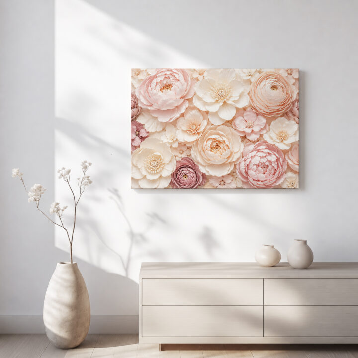 Canvas print Pastel Blossoms with Layered Petals