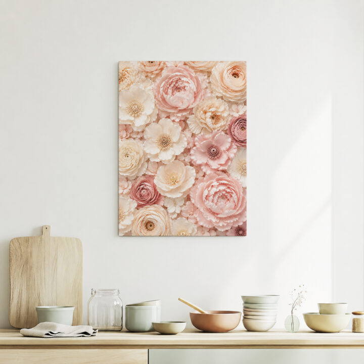 Canvas print Layered Flowers in a Vertical View