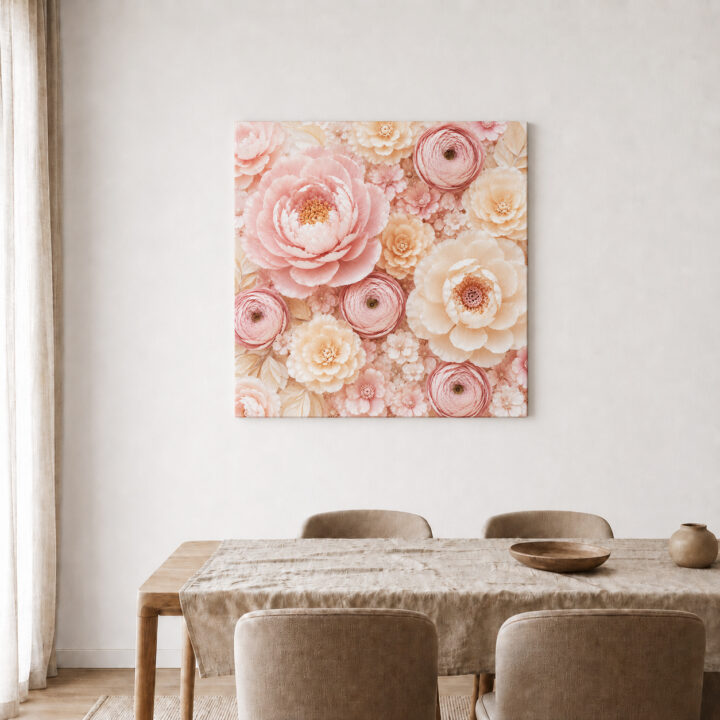 Canvas print Pastel Flowers in Paper Style