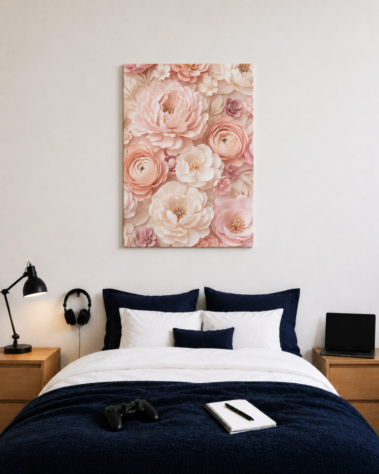 Canvas print Petal Layers in Rose and Peach