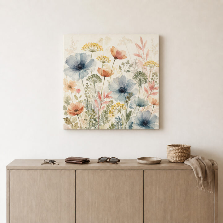 Canvas print Delicate Pastel Wildflowers