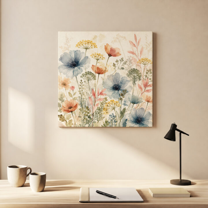 Canvas print Delicate Pastel Wildflowers