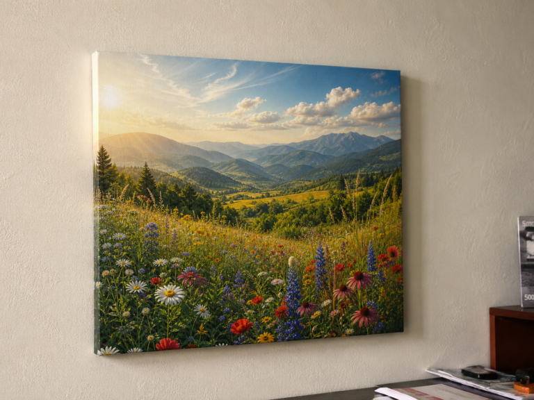 Customer photo: Canvas print Mountain Valley and Wildflowers