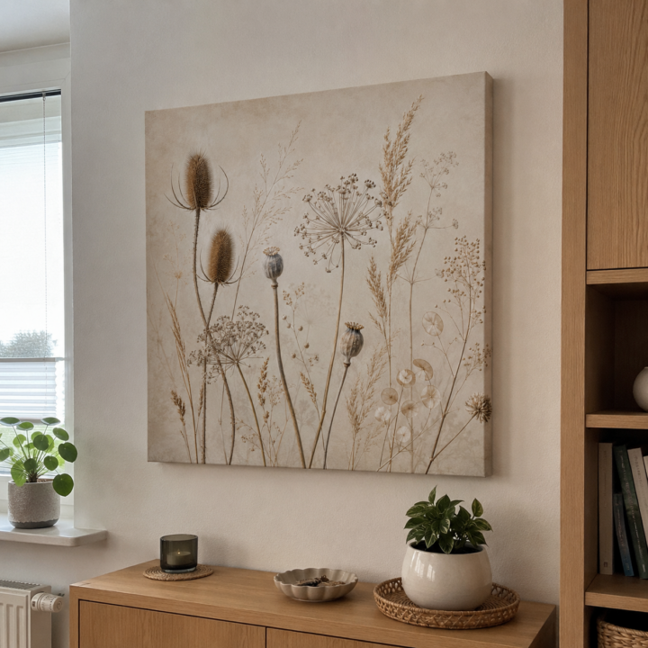 Customer photo: Canvas print Wild Seed Heads on Beige