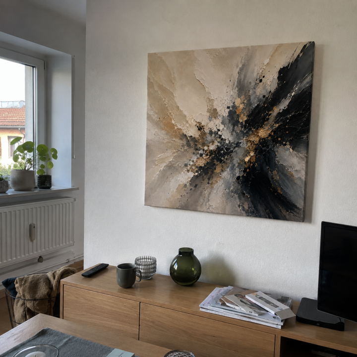 Customer photo: Canvas print Abstract Energy in Black and Gold