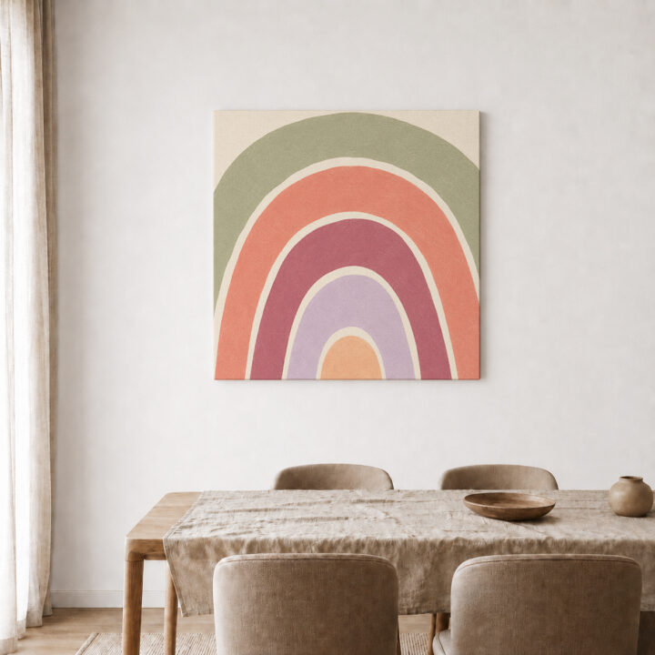 Canvas print Rainbow in Earth and Pastel Tones