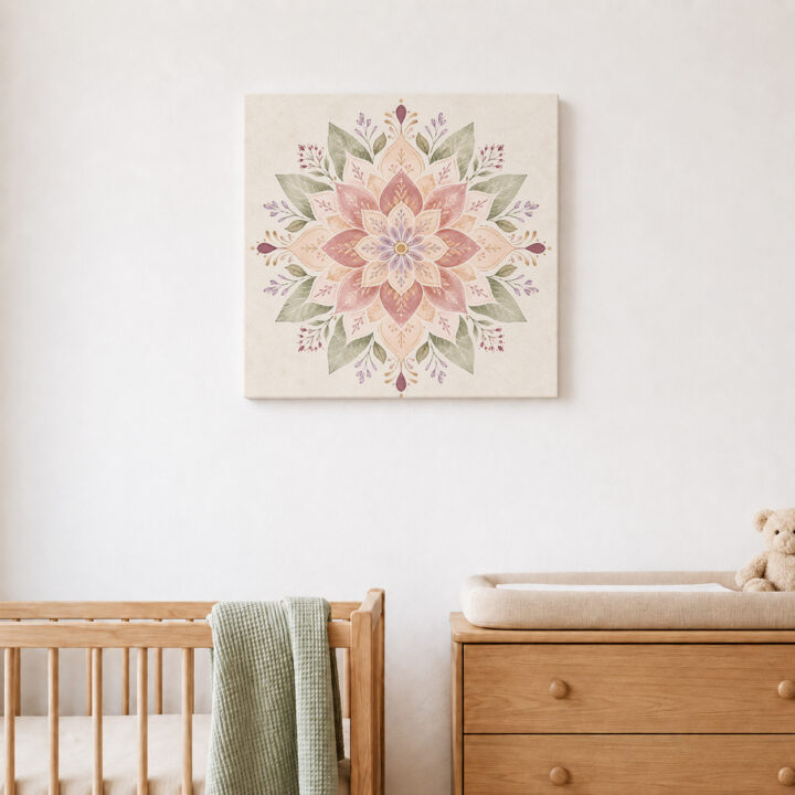 Canvas print Symmetrical Pastel Flower Mandala