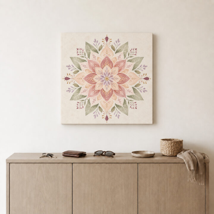 Canvas print Symmetrical Pastel Flower Mandala