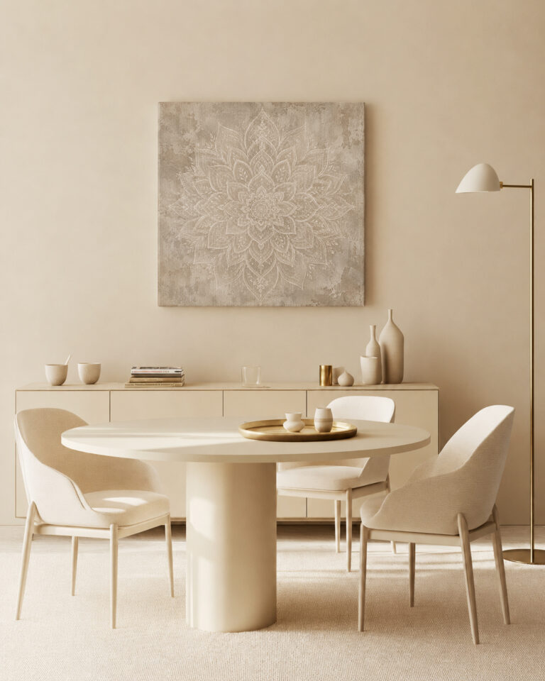 Canvas print White Lotus on Weathered Beige