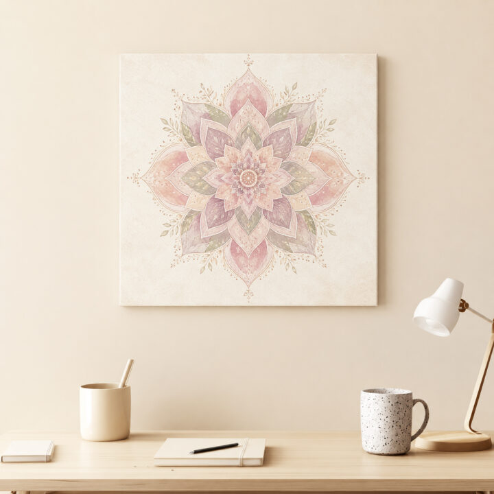 Canvas print Pastel Lotus and Fine Leaves
