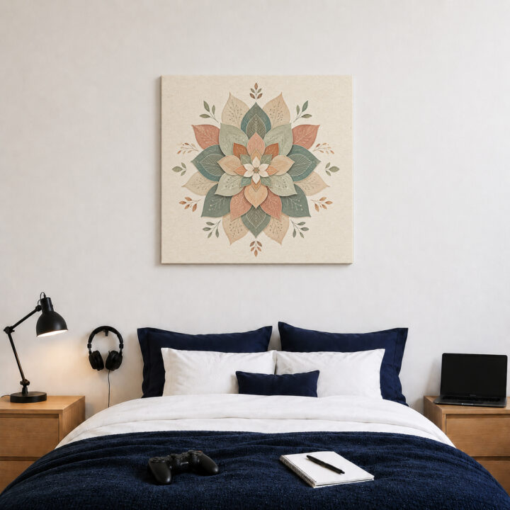 Canvas print Botanical Mandala in Natural Tones