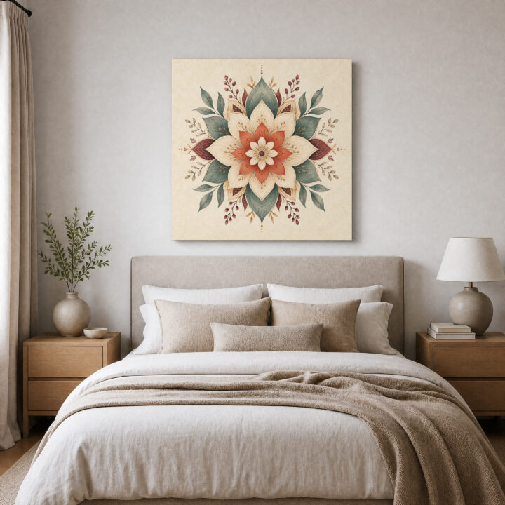 Canvas print Mandala with Large Lotus Petals