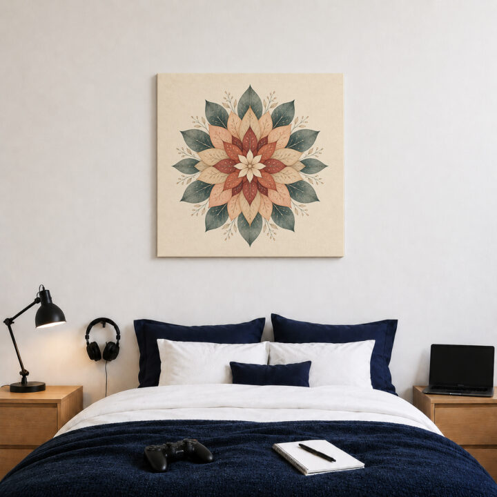 Canvas print Floral Mandala in Earth Tones