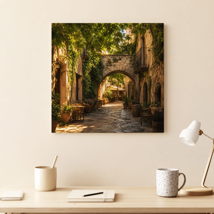 Canvas print Old Town Lane in Evening Light