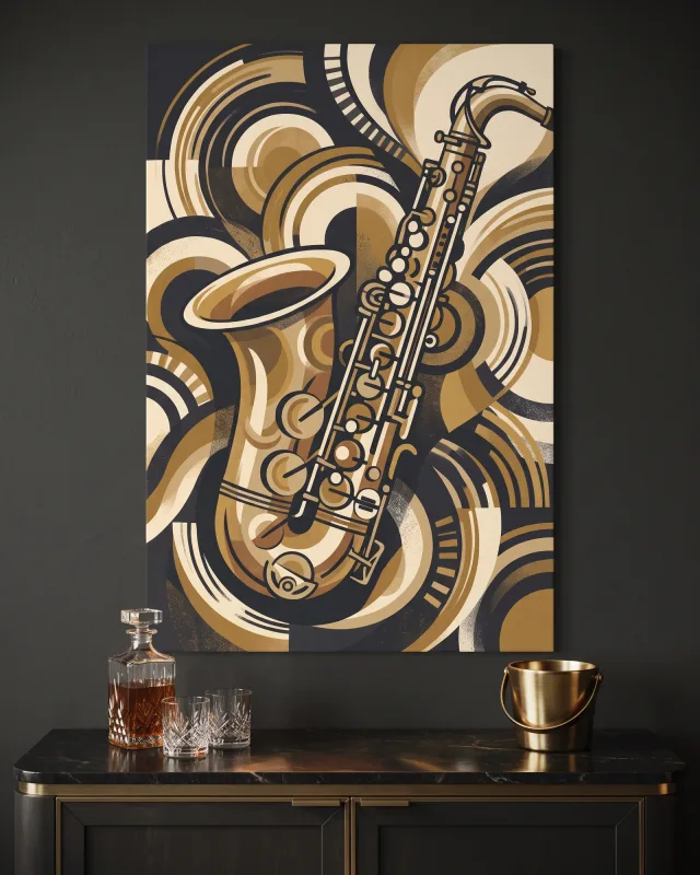 Canvas print – Saxophone and Overlapping Arcs