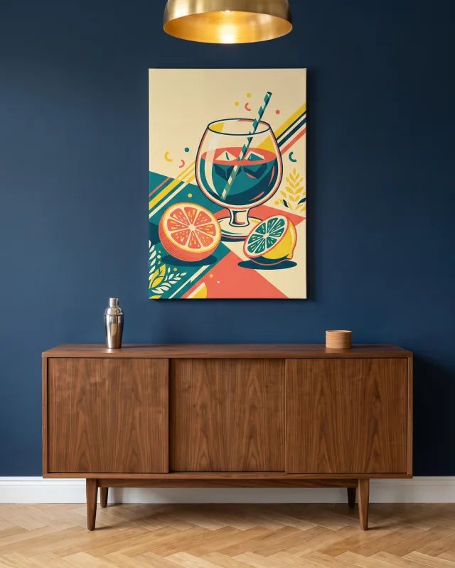 Canvas print – Citrus Drink in Retro Graphics