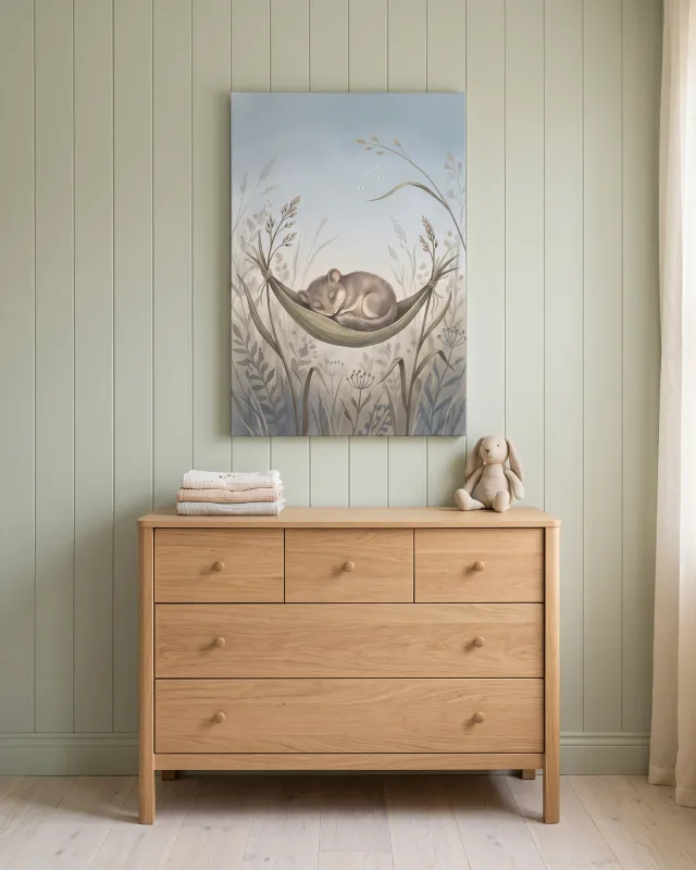 Canvas print – Sleeping Mouse in a Grass Hammock