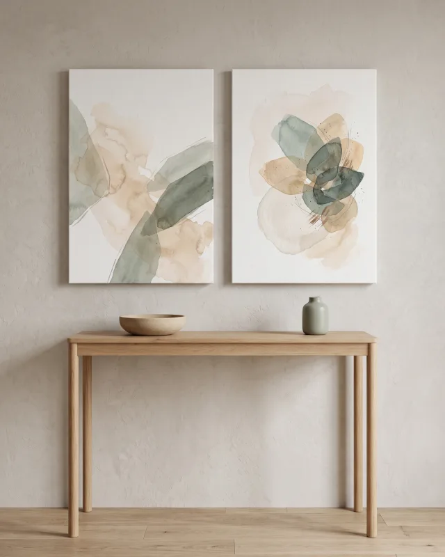2-Piece Canvas Wall Art – Sage Abstracts