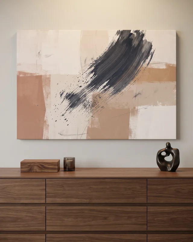 Canvas print – Free Brushstroke with Fine Graphic Marks