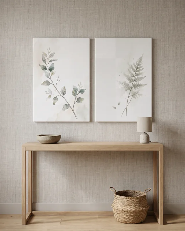 2-Piece Canvas Wall Art – Eucalyptus and Fern