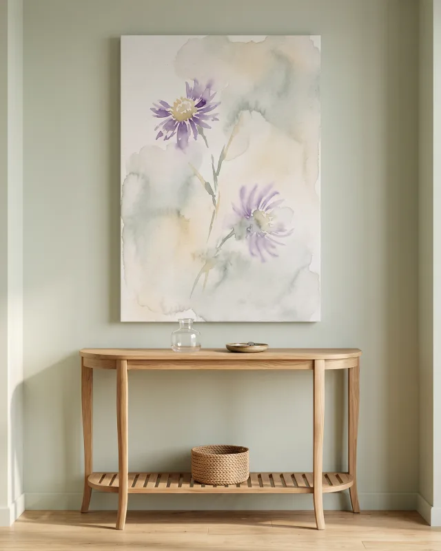 Canvas print – Two Violet Blooms in Watercolor