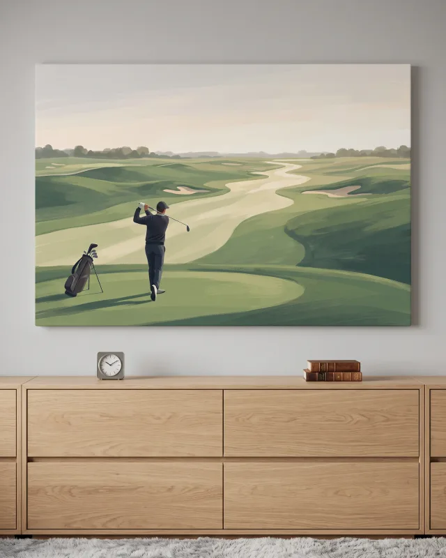 Canvas print – Golfer on an Expansive Golf Course