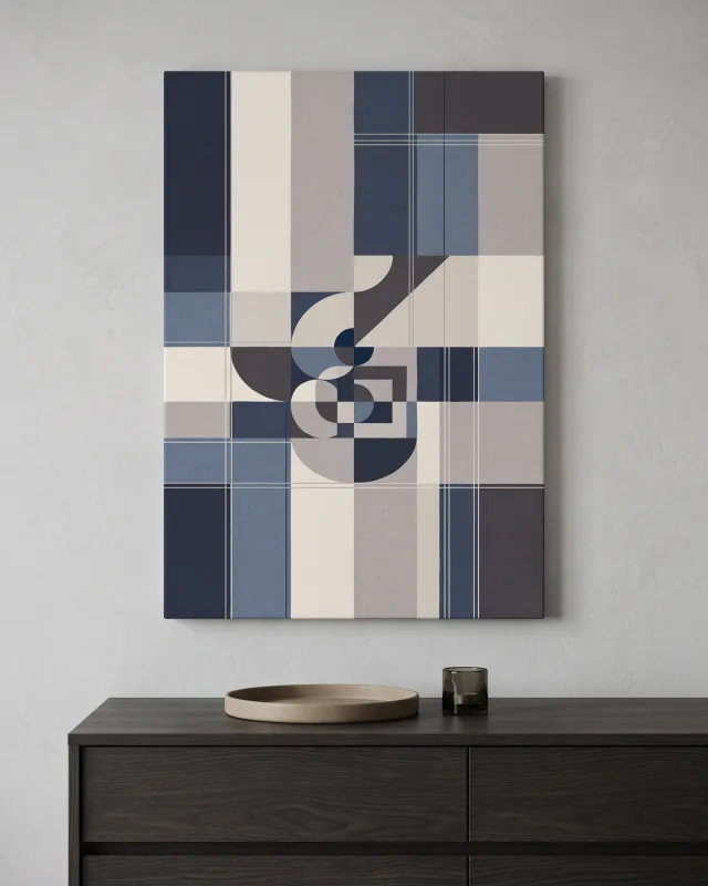 Canvas print – Geometric Knot within a Cool Grid