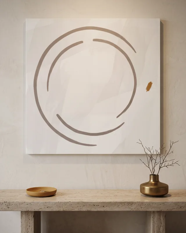 Canvas print – Abstract Circles in Taupe and Ochre