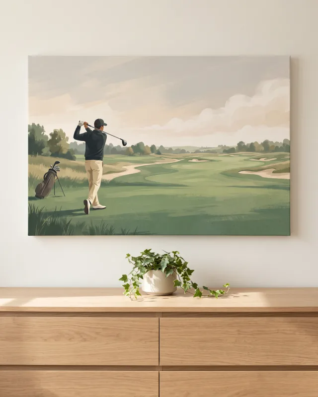 Canvas print – Golfer on the Fairway