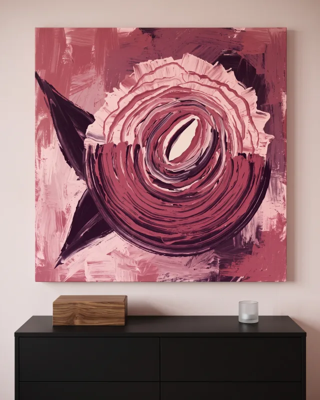 Canvas print – Abstract Bloom in Rose and Plum