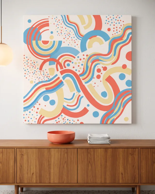 Canvas print – Flowing Colour Bands with Semicircles