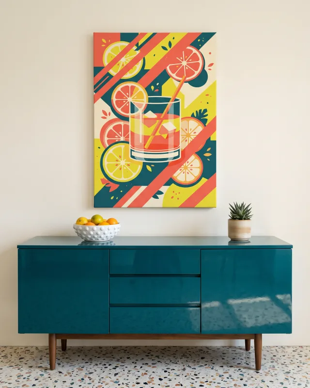 Canvas print – Citrus Drink in a Graphic Illustration